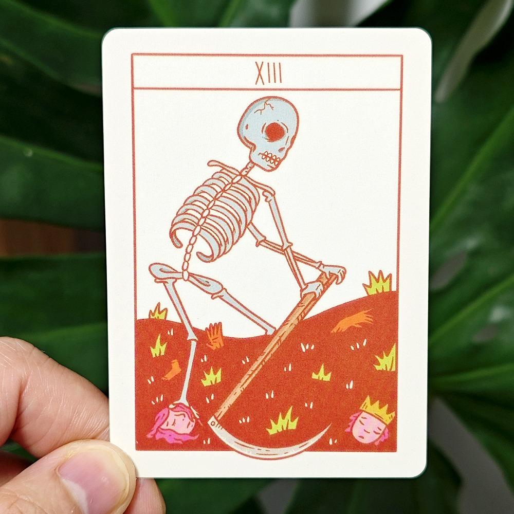 Squid Cake Tarot 9*6.5cm 78 Card Deck with Knights Riding Creatures, Quirky Faces and A Delicious Colour Palette