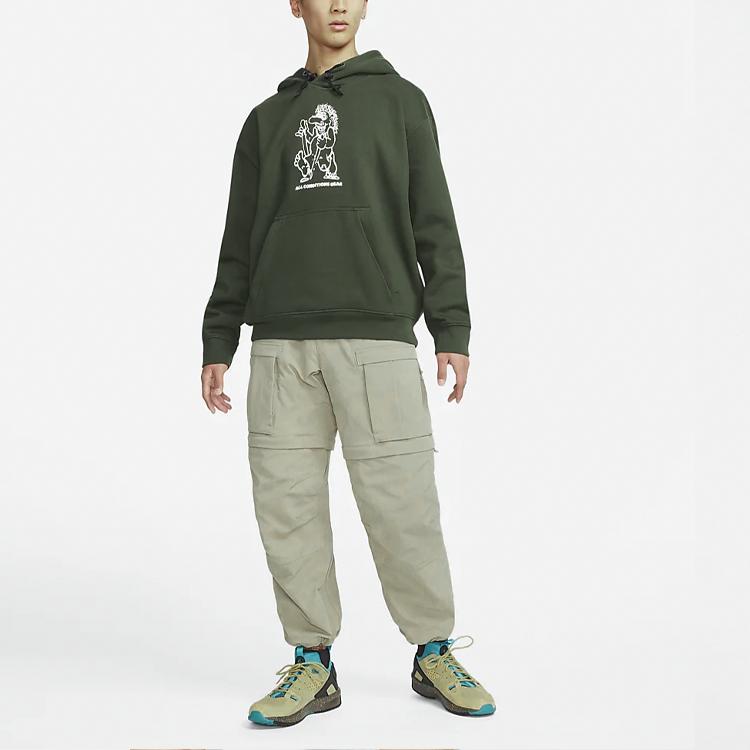 Nike Therma-FIT Troll Pattern Print Hoodie Unisex Tops Green DJ1431-325