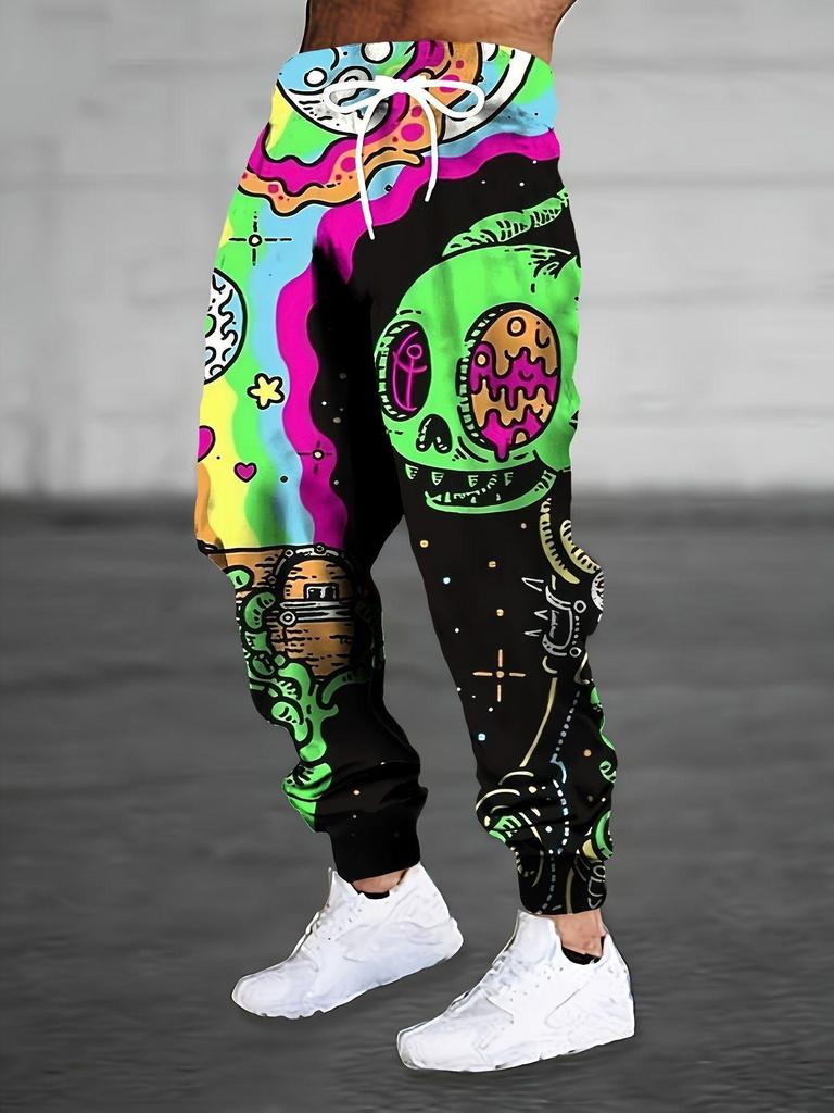 Pantaloni de trening lungi casual pentru bărbați cu imprimeu 3D, toamnă 2025 - Stil european și american