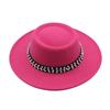 European and American New Autumn and Winter Wool Woolen Big-brimmed Jazz Hat Female Concave Top Black Top Hat Pearl Rhinestone Felt Hat