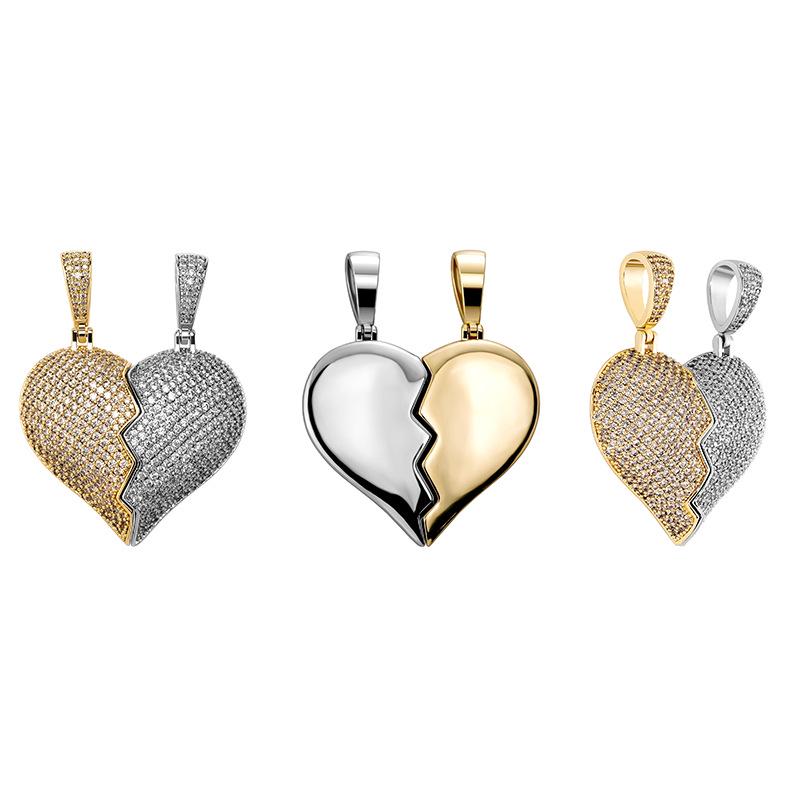 Collana Unisex Cuore Spezzato Hip Hop – Catena A Maglie 45 Cm, Regalo Per Lui E Per Lei, Stile Rock E Retrò