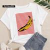 New Banana Print InSstyle European and American Straight Shortsleeved Casual and Versatile Roundneck Shortsleeved Tshirt