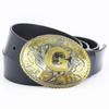 Men's Punk Whole Cowhide Perforated G-shaped Buckle Leather Belt for Jeans - Fashion Casual Retro Style