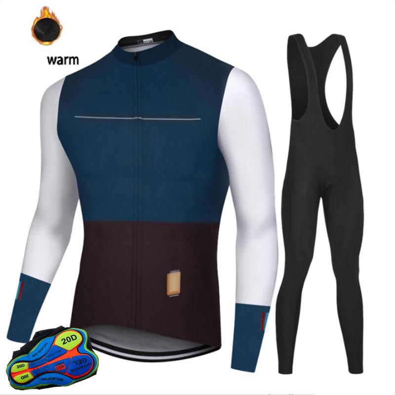 2026 Winter Thermal Fleece Long Sleeve Cycling Jersey Set Bib Pants Ropa Ciclismo Bicycle Clothing MTB Bike Men Clothes Suit