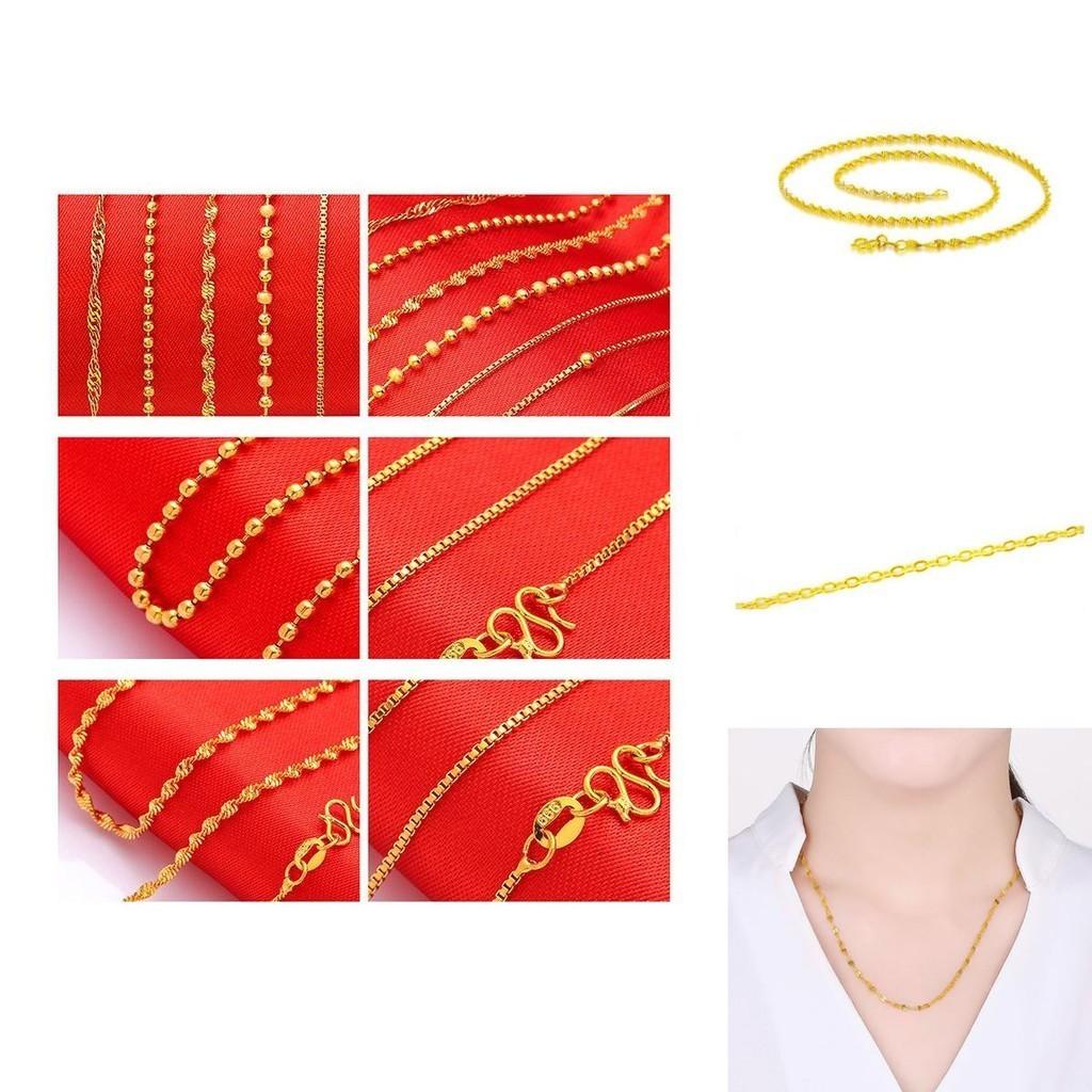 Gold Plated Water Wave Necklace Stylish Thin Chain For Any Occasion**