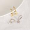 Asymmetrical Star Moon Earrings Women Sterling Studs Fashion Trendy Ear Cuffs