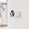 Switch Plate Decoration Funny Skeleton Sticker, Waterproof Light Decals, Self Adhesive Decor Decals Wall Art Decor, Removable for Bedroom Living Room