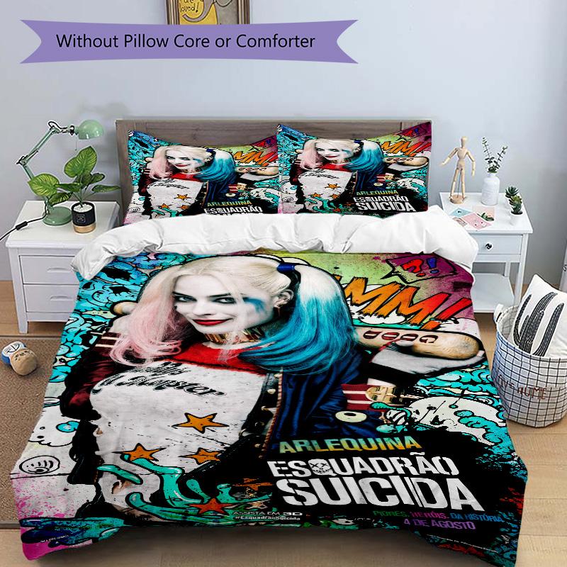 Harley Quinn'S Wild Journey Print 3Pcs Bedding Setduvet Cover With 2 Bedropillowcase Home Birthday Gift