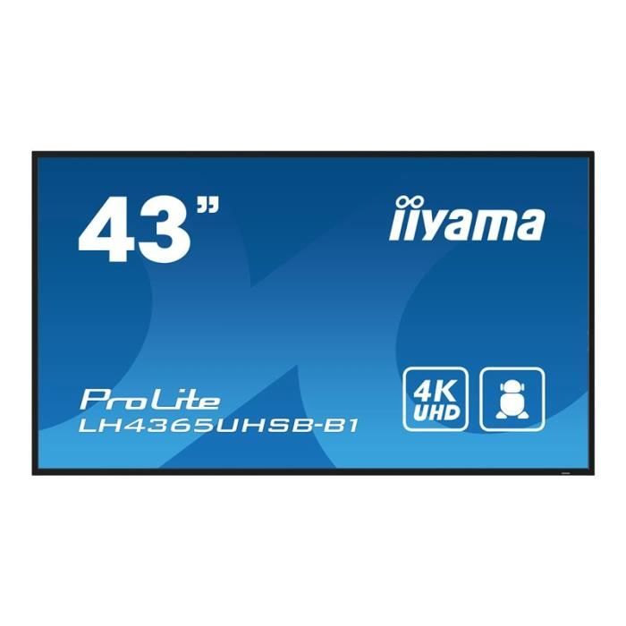 Écran LCD - Iiyama - ProLite LH4365UHSB-B1 - 43" - 4K UHD - Rétro-éclairé Par LED