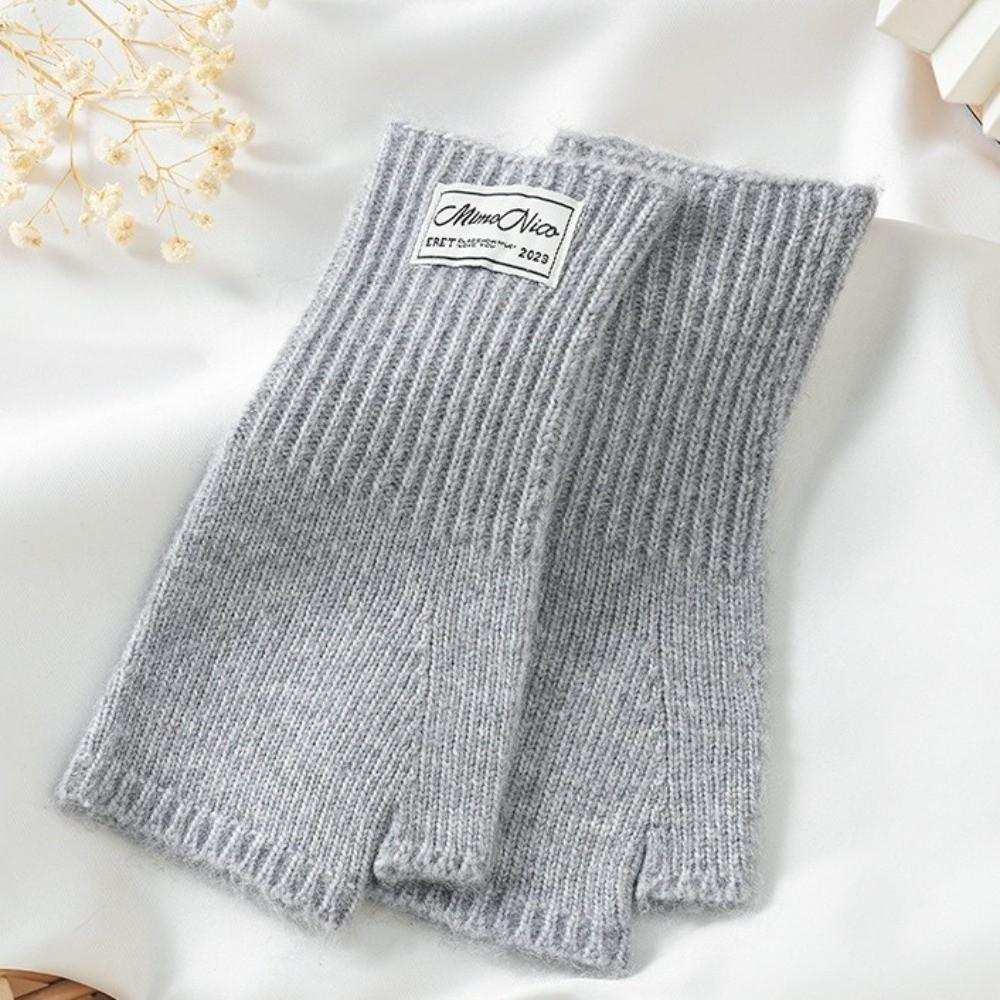 Touchscreen Knitted Gloves Knitted Half-Finger Gloves New Warm Wrist Cover Gloves Writing Use