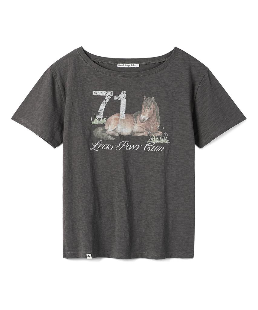 CAVISH Lucky Pony Club Ss Tee Charcoal(Cv2Gmft502A)
