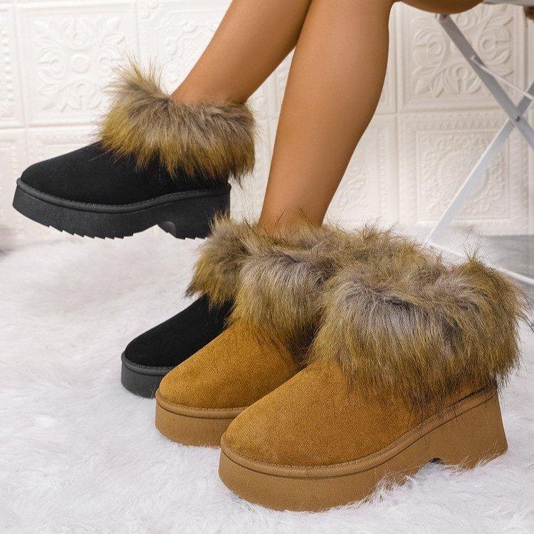

Snow boots women s winter 2025 new cold-proof velvet warm short boots versatile thick-soled inner height-increasing matte women s boots 40 верблюд