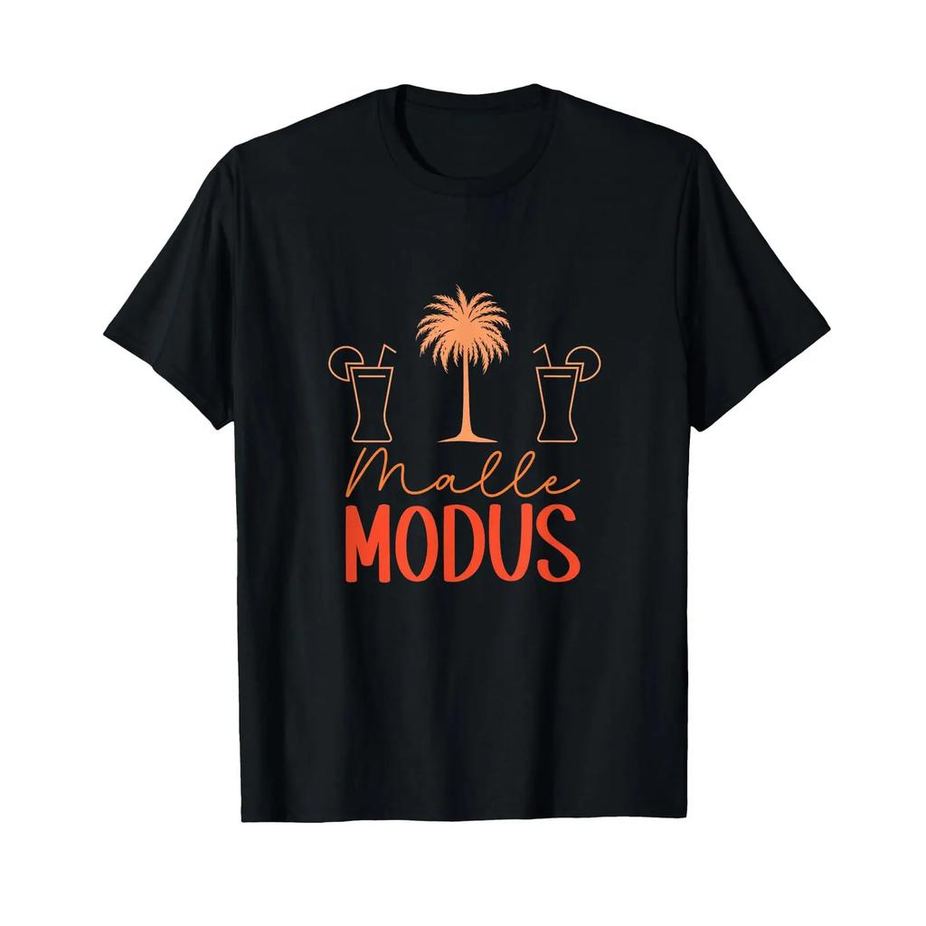 Malle Modus Party Holiday Outfit Mallorca T Shirt Vintage Casual Soft Fashion Graphic Comfortable Top For Everyday Wear