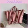 Bolso Tote de Lona para Mujer Gran Capacidad Con Diseño Rayado Para Uso Diario