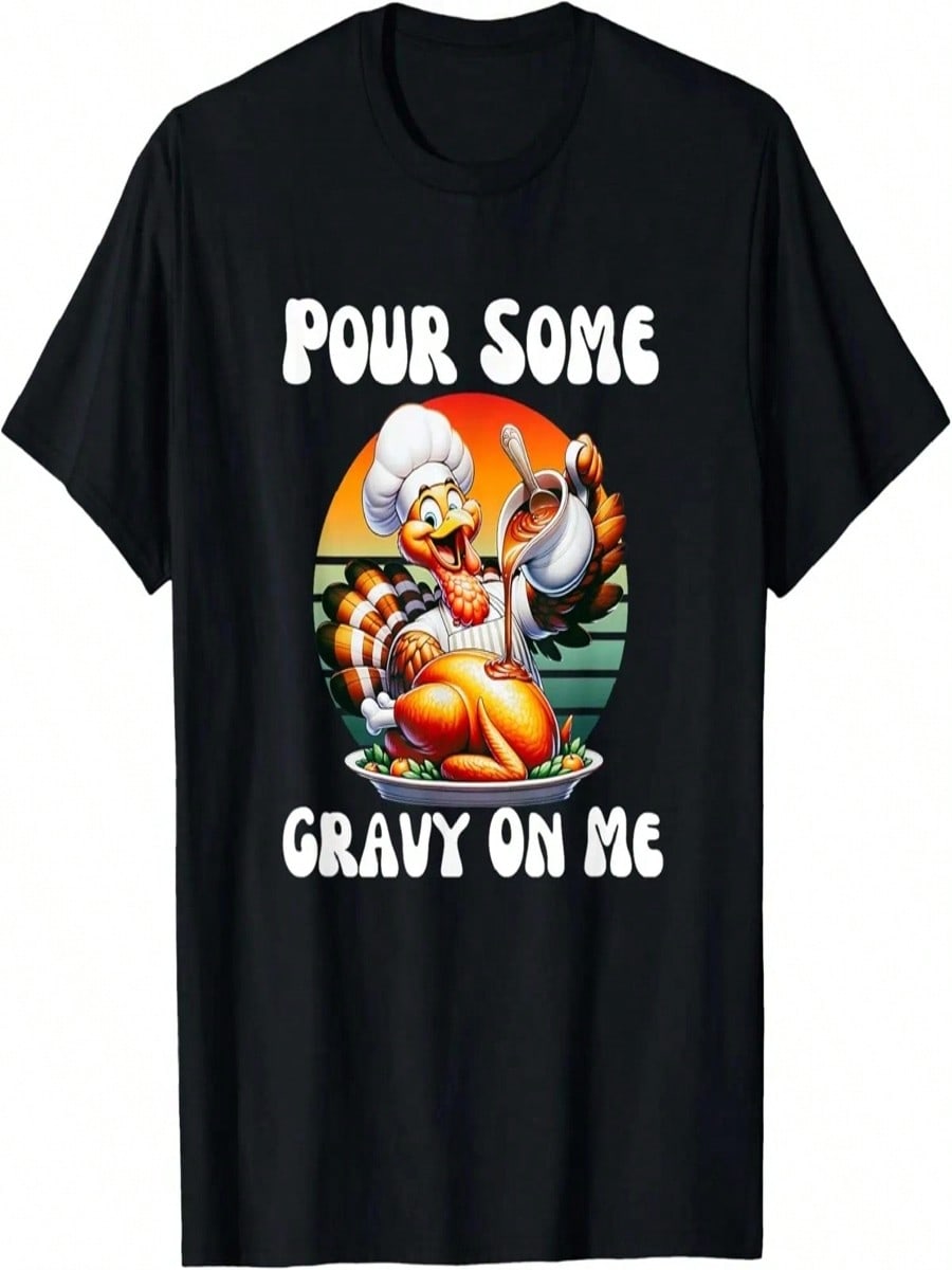 Pour Some Gravy On Me Retro Thanksgiving T-Shirt S