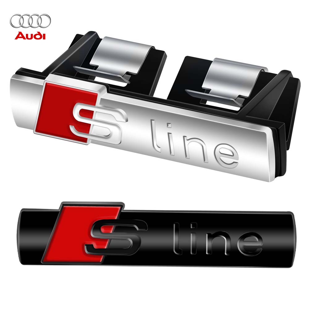 Auto Front Grille Emblem S Line Badge Car Body Decoration Sticker for hot SLine C7 Q5 B9 B7 C6 A1 Q7 Q3 A3 A4 B8 8P 8V B6 A5 A6