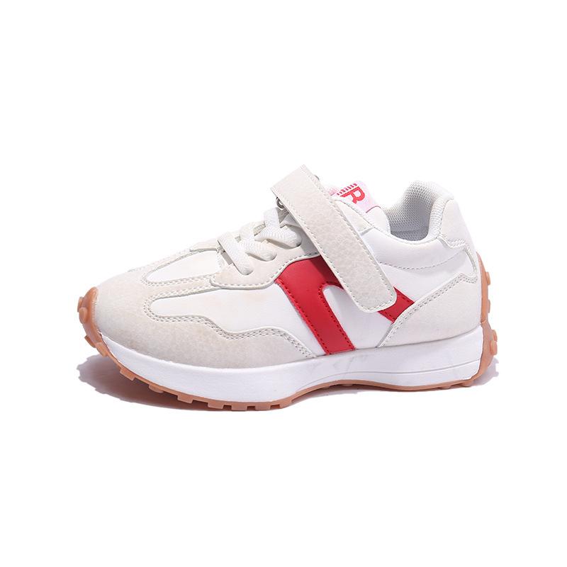 Children's Sports Shoes Korean Version Breathable Male and Female Classmates 2025 Spring and Autumn New Dad Shoes Fashion Leather White Shoes