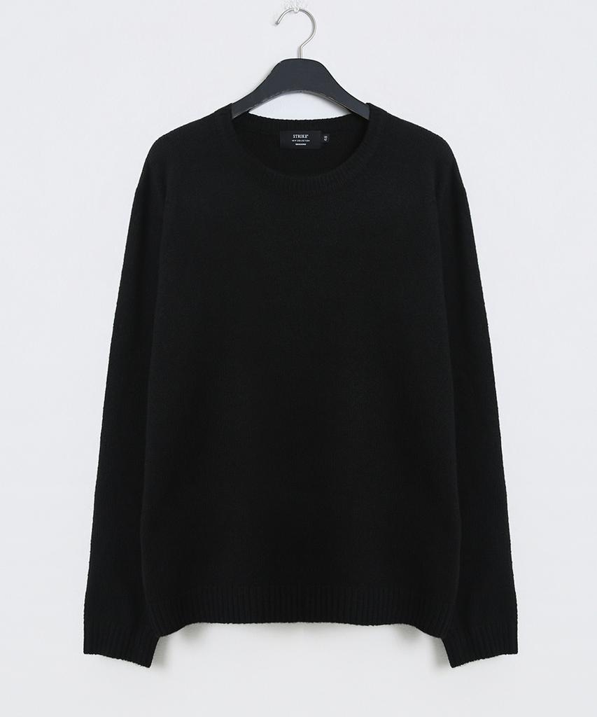 Seuteulaikeu Fine Blend Classic Crew Neck Knit (Black)
