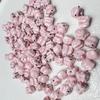 Perline in Ceramica Dipinta Tulipano e Farfalla Rosa Retrò per Braccialetti e Collane Fai da Te