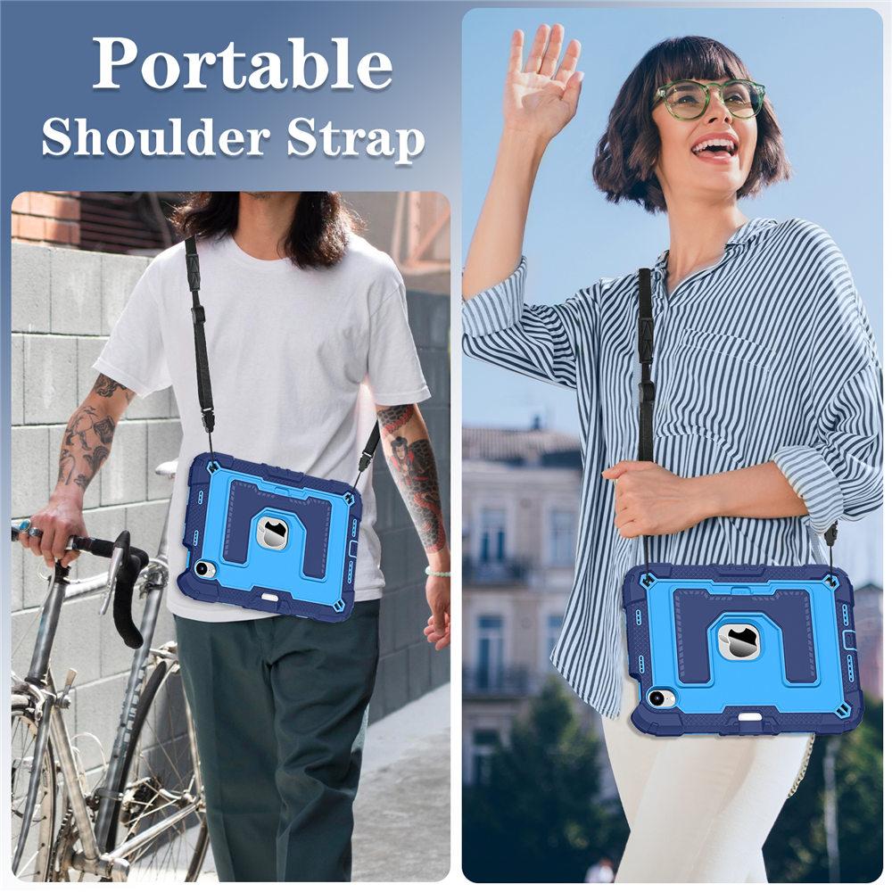 Rüstungsständer Tablet-Hülle für iPad Mini 7. (A2993 A2995 A2996) Mini 6 (A2567 A2568 A2569) Robuste Schutzhülle mit Gürtel