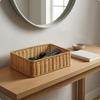 Hand Woven Tray Basket OpenTop Rattan Storage Ventilated 36258cm