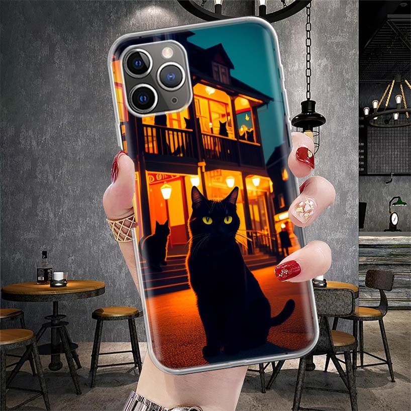 Anime Cat Rain Animal Soft Phone Case For IPhone 18 11 17 Air 16E 16 Pro Max 15 + 14 Plus 13 Mini 12 Apple 7 SE 8 Fundas Coque 11 1