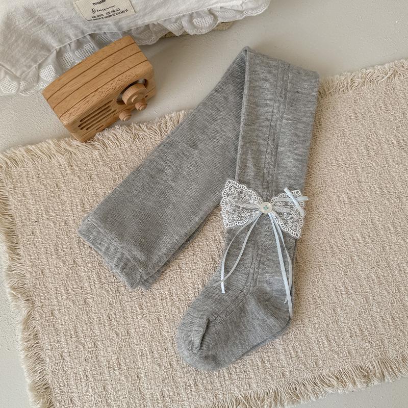 New Spring/Summer Kids' Lace Bowknot Leggings - Cute and Versatile Girls' Tights