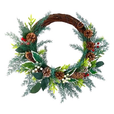 Artificial Wreath Christmas Wreath with Pinecone Berries Decoration for Front Door Garden Yard Christmas Decorations