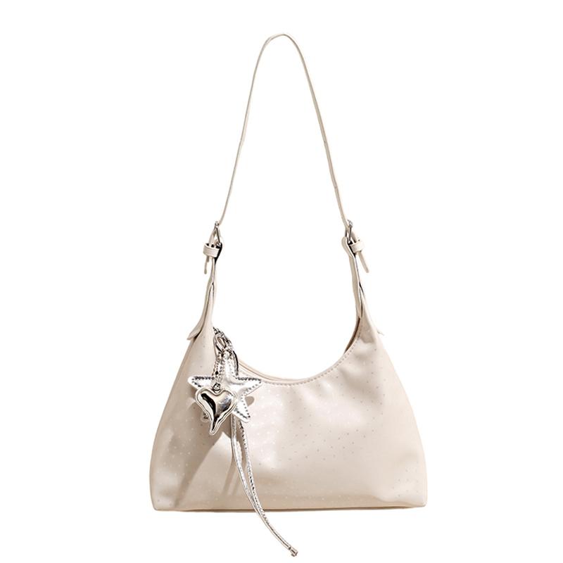 Sewing Thread Casual Underarm Bag Fashion Vintage Youth Shoulder Bags Adjustable Strap Star Heart Charm Minimalist Daily Handbag
