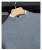 Men's Double-Ply Jacquard Cashmere Sweater - Thick, Half-High Neck, Loose Fit for Autumn/Winter Fashion.
