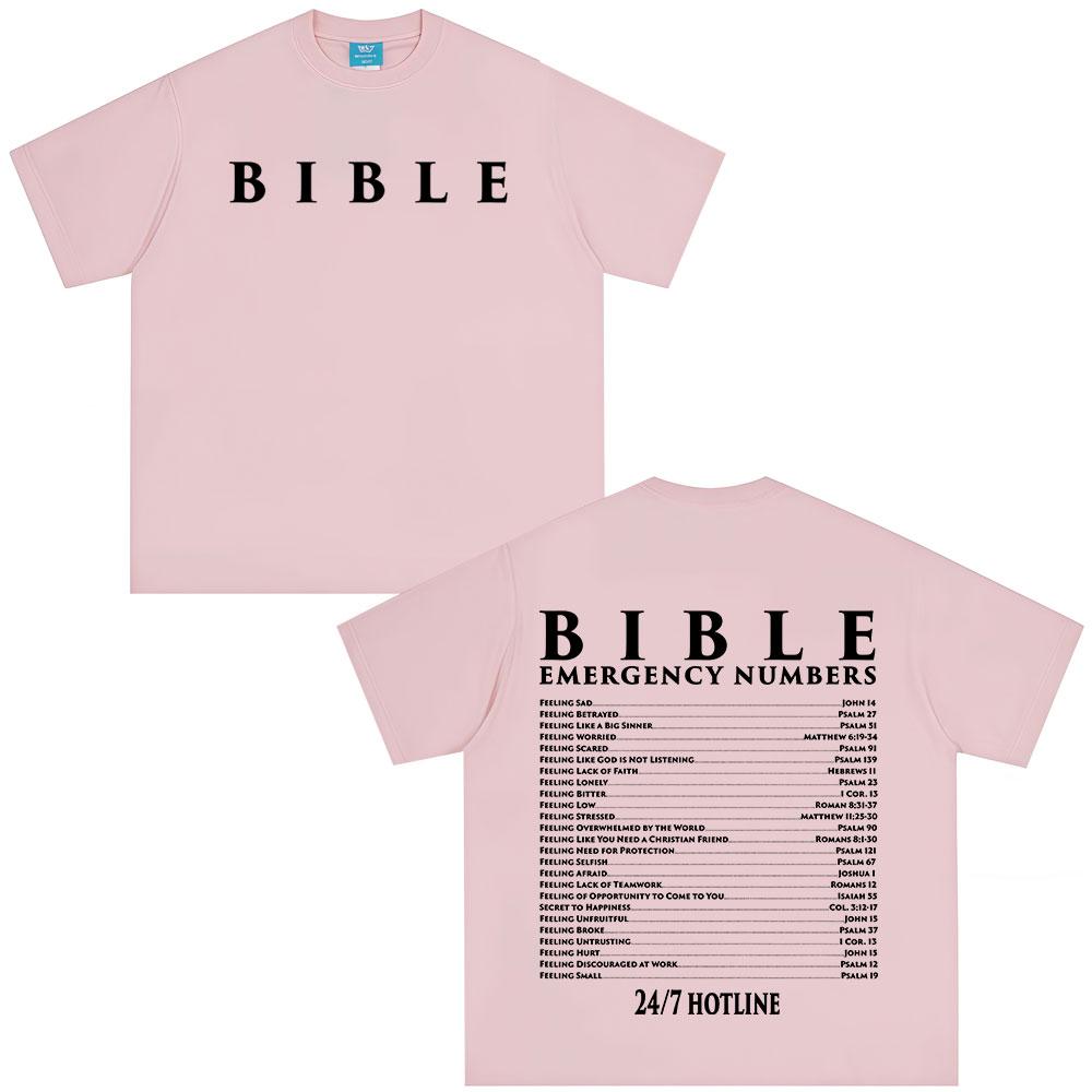 Funny Bible Emergency Numbers Tshirt Jesus God Faith Christian Unisex Women Fashion T Shirts T Shirt Streetwear