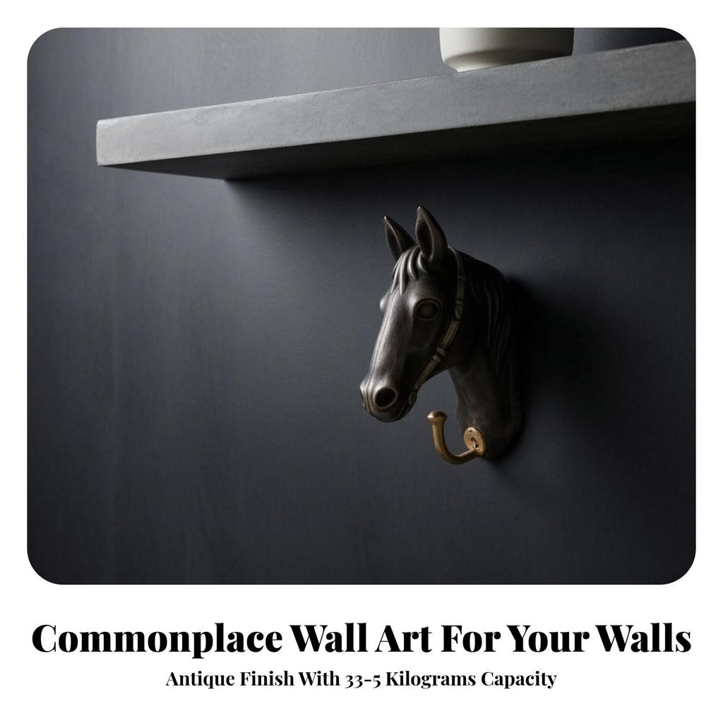 Horse Head Wall Hook Vintage Handmade Look for Closet