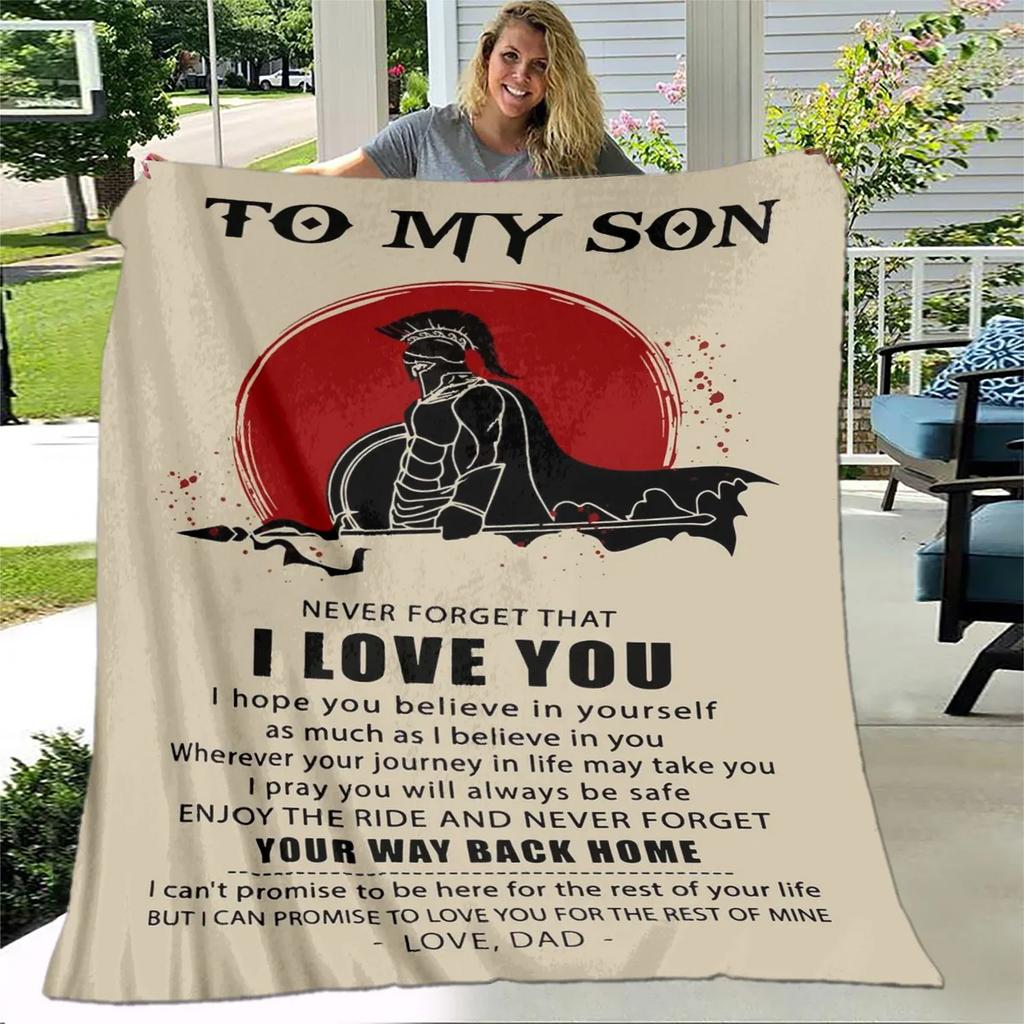 To My Daughter Son Letter Gift HD Blanket,Soft Throw Blanket for Home Bedroom Bed Sofa Picnic Travel Office Cover Blanket Kids