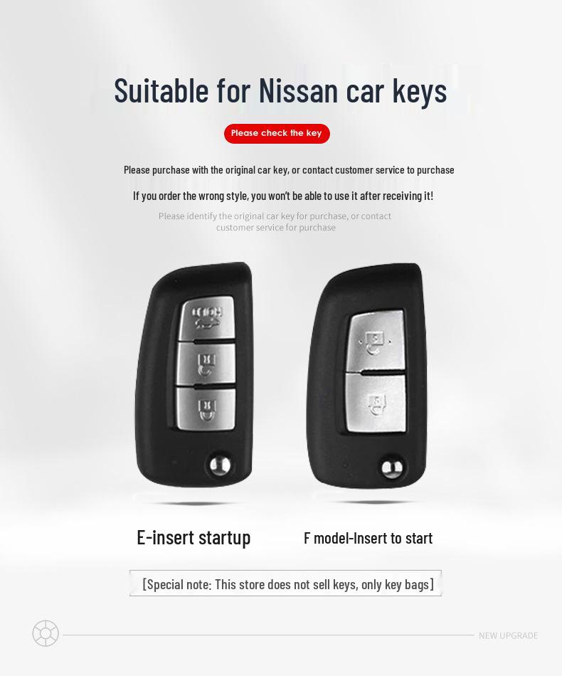 Nissan & Infiniti Key Case: Sylphy, Teana, Qashqai, Kicks, Terra, Tiida - Crystal Shell for Men & Women