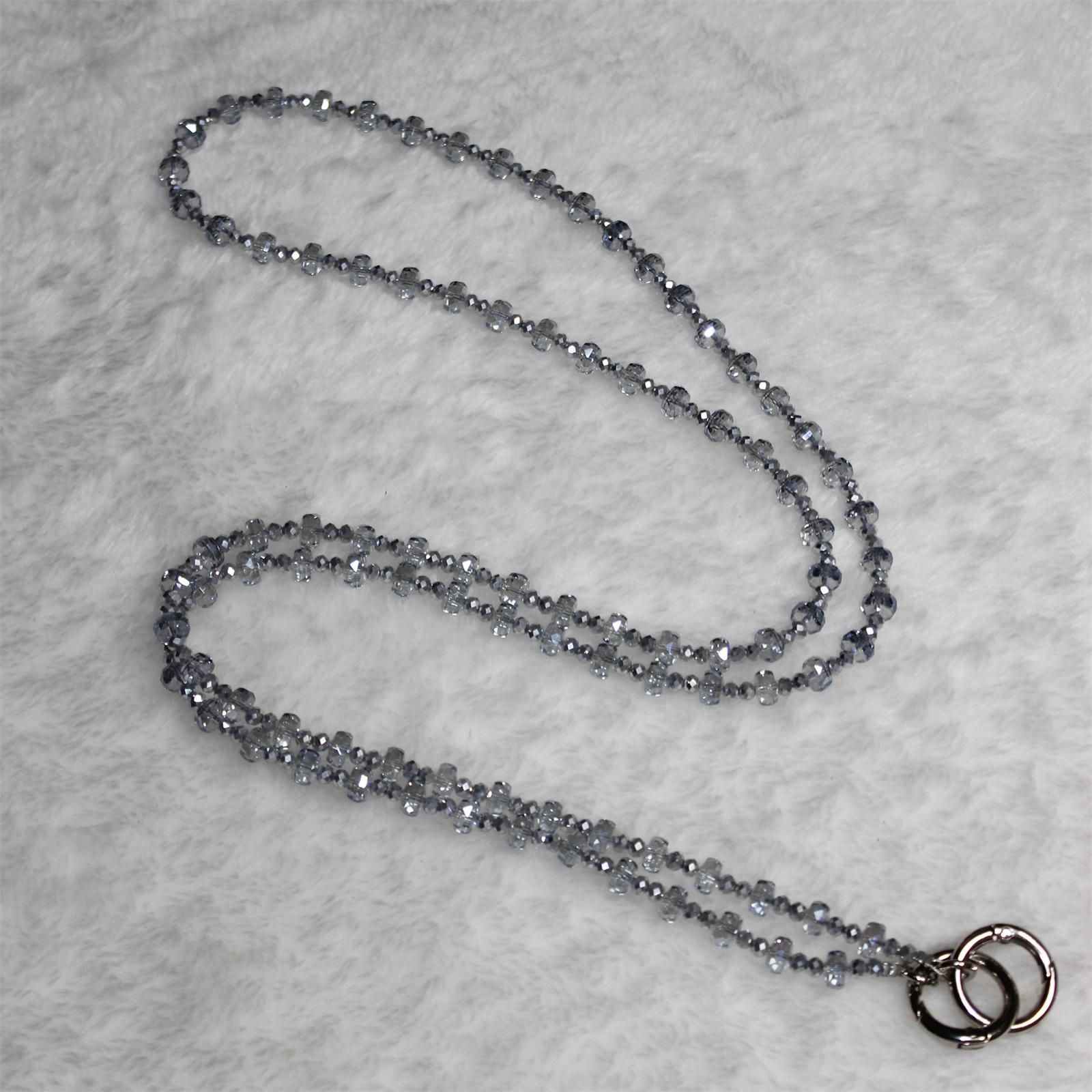 

Mobile Phone Lanyard Wheel Crystal Beads Crossbody Phone Beads Strap with Tether Tab,Total Length: 120cm I