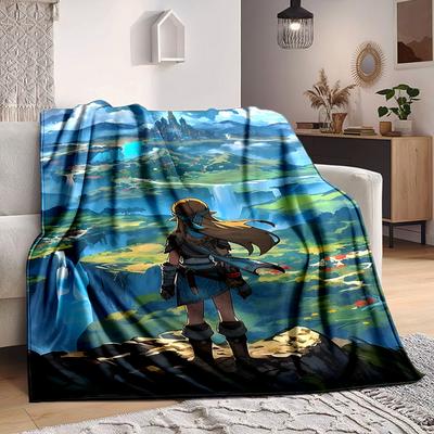 1PC Legend of Zelda Blanket, Throw For Sofa, Bed, Travel, Camping, Livingroom,