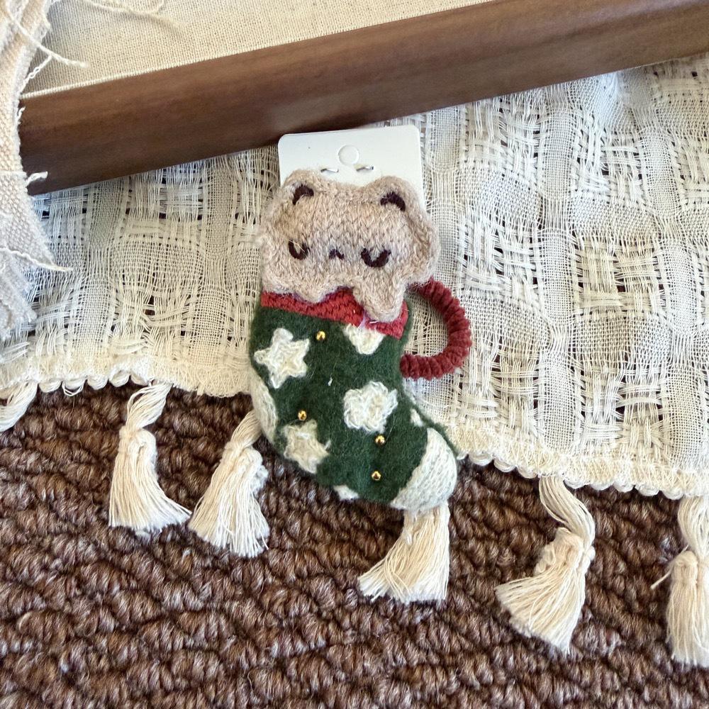 Handmade Red Reindeer & Cat Embroidered Christmas Hair Scrunchies