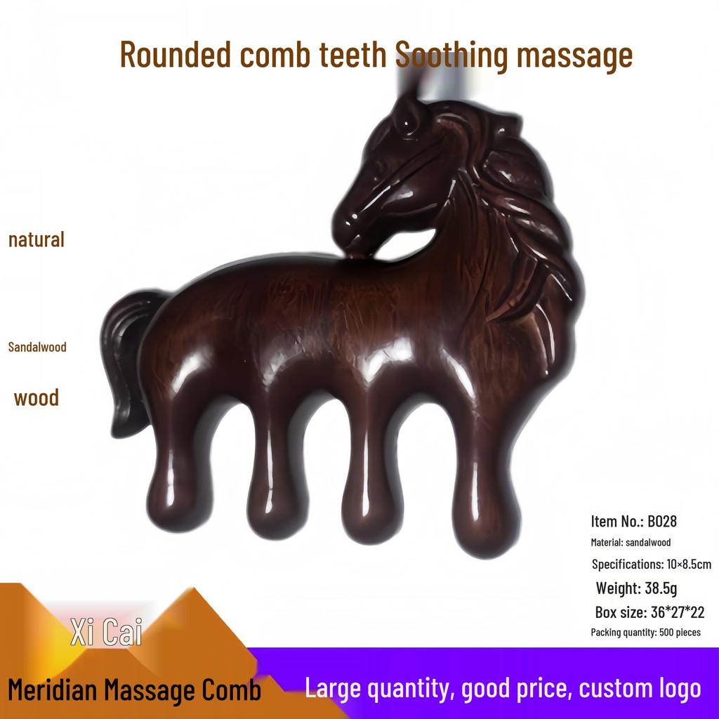 Sandelholz Meridian Massagekamm, Natürlicher Gesundheits-Holzkamm für Männer & Frauen, Akupunkturpunkt-Therapie für zu Hause.