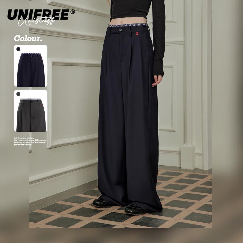 UNIFREE Women's Loose Drape Wide-Leg Trousers