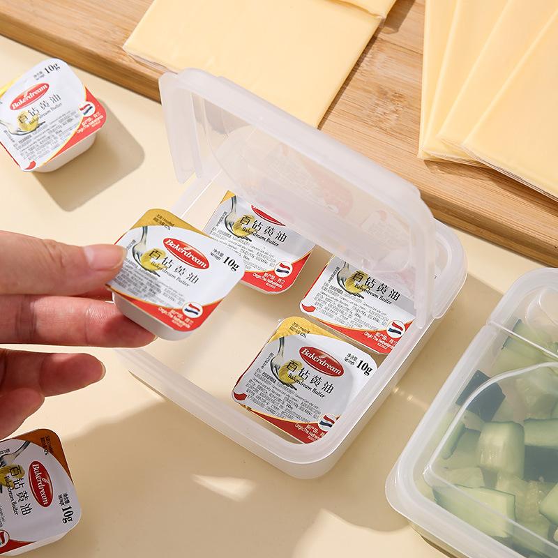 1PCS Reusable Cheese Packaging Box Refrigerator Fruit Sealed Fresh-keeping Box Flip Butter Block Storage Box Onion Ginger Garlic Seasoning Storage Box