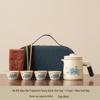 Portable Ru Kiln Tea Set for Outdoor Travel: Includes Bag and Quick-Draw Cup for Camping and Tourism