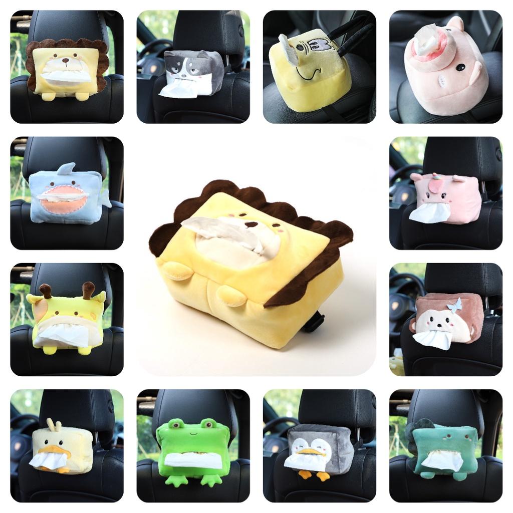 Car Tissue Box Cover Fun Cartoon Animal Design Soft Plush Material Long-lasting