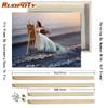 RUOPOTY DIY Frame Seaside Girl DIY Painting By Numbers Figure Oil Painting Wall Art Canvas Painting For Home Decors Diy Gift Art