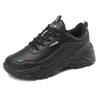 2025 Large Size New Casual Shoes, Black Leather Comfortable Sneakers, Waterproof and Heightened Thick-soled Non-slip Women's Shoes