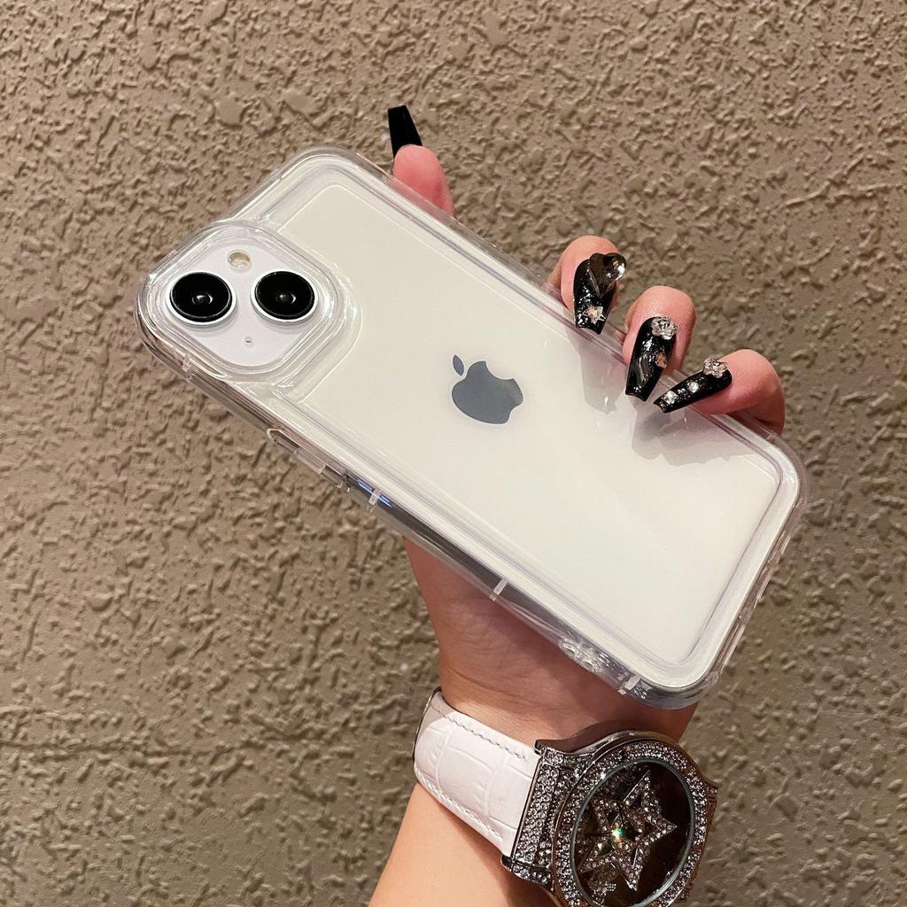 Applicable To iPhone16PRO Photo Frame Airbag Transparent Protective Cover Apple 15/14 Shock Absorber Airbag Full Soft Phone Case