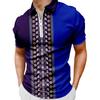 Men'S Casual 3D Digital Printing Short Sleeve Zipper Polo Shirt Men'S Clothing