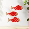 3 Pcs Wood Fish Nautical Wall Decor, Rustic Hanging Tropical Fish Sculpture, Vintage Beach Coastal Theme Fish Wall Art for Lake House, Bathroom,