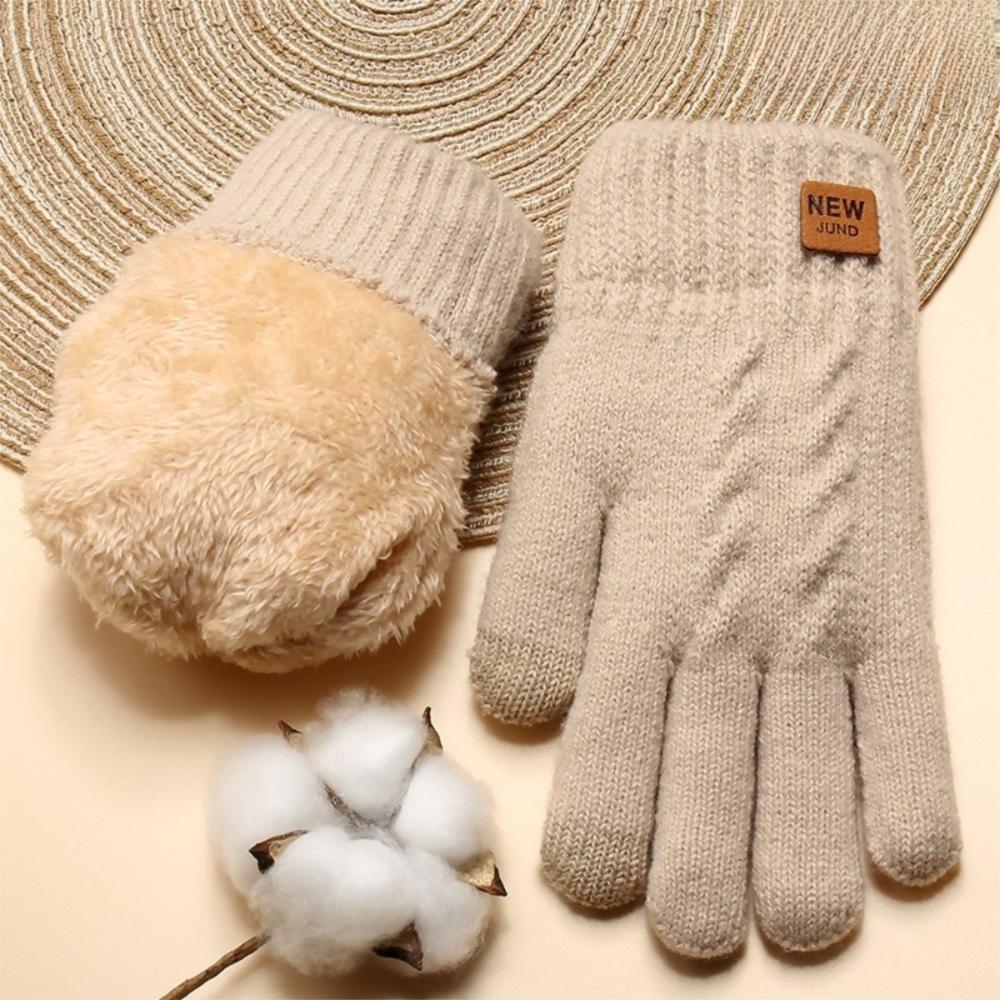 Cold Proof Touch Screen Gloves Thickened Plush Mittens Fashion Driving Gloves  Winter