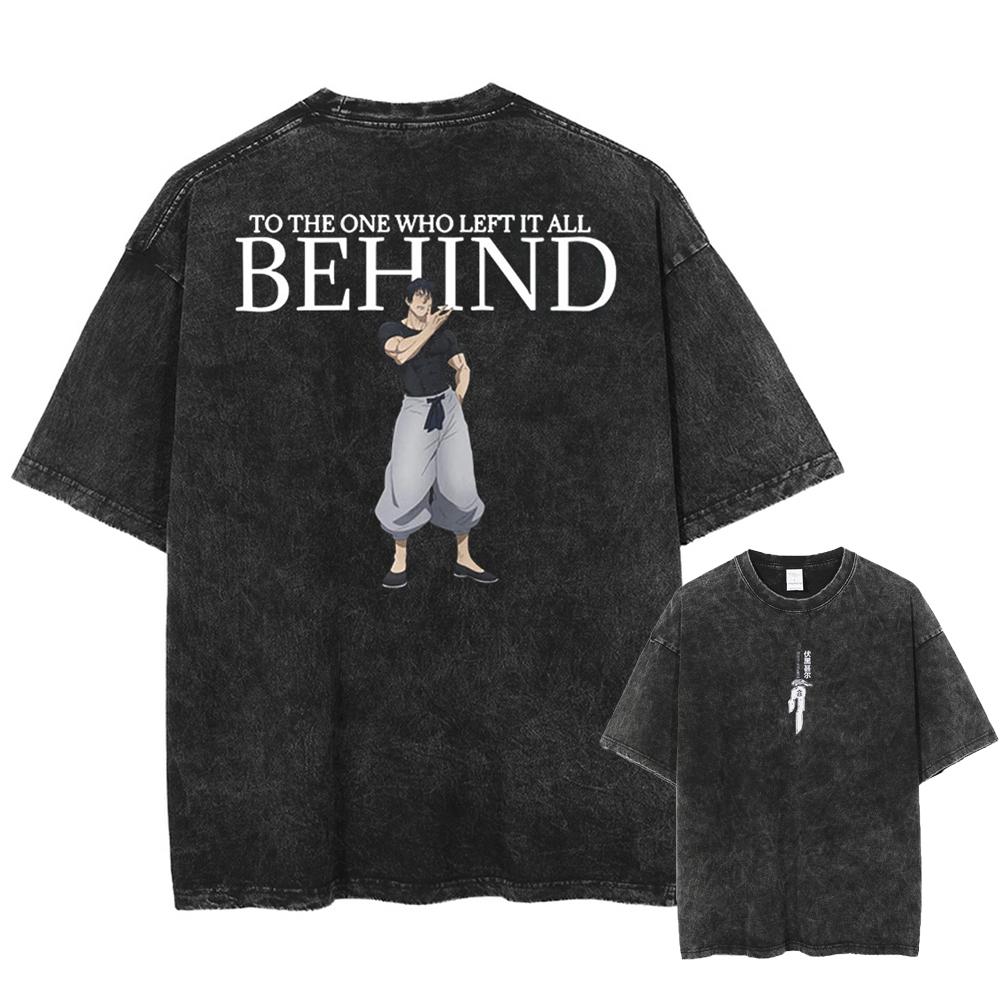 Anime Jujutsu Kaisen Fushiguro Toji Printed Tshirt Mens and Womens Washed Tshirt High Quality Vintage Tshirt Tops