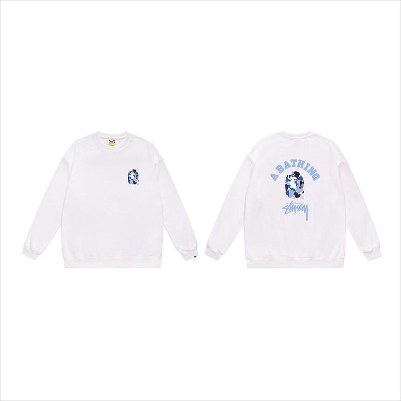 Unisex lässiger übergroßer Rundhals-Pullover mit Schriftzug-Print leichter Baumwoll-Hoodie